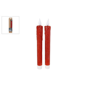 No fire candle led fjernbetjening rødt sæt 2 | 2 stk