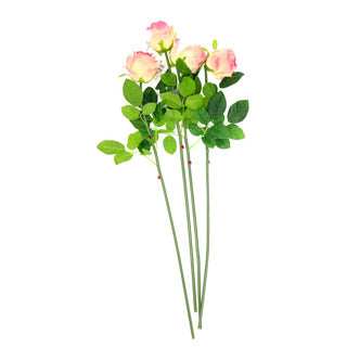 Ingen mærke kunstig gren roser lys pink 56 cm | 6 stk