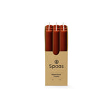 Spaas ribbed diner kaars 10 uur - bordeaux | 9 stuks