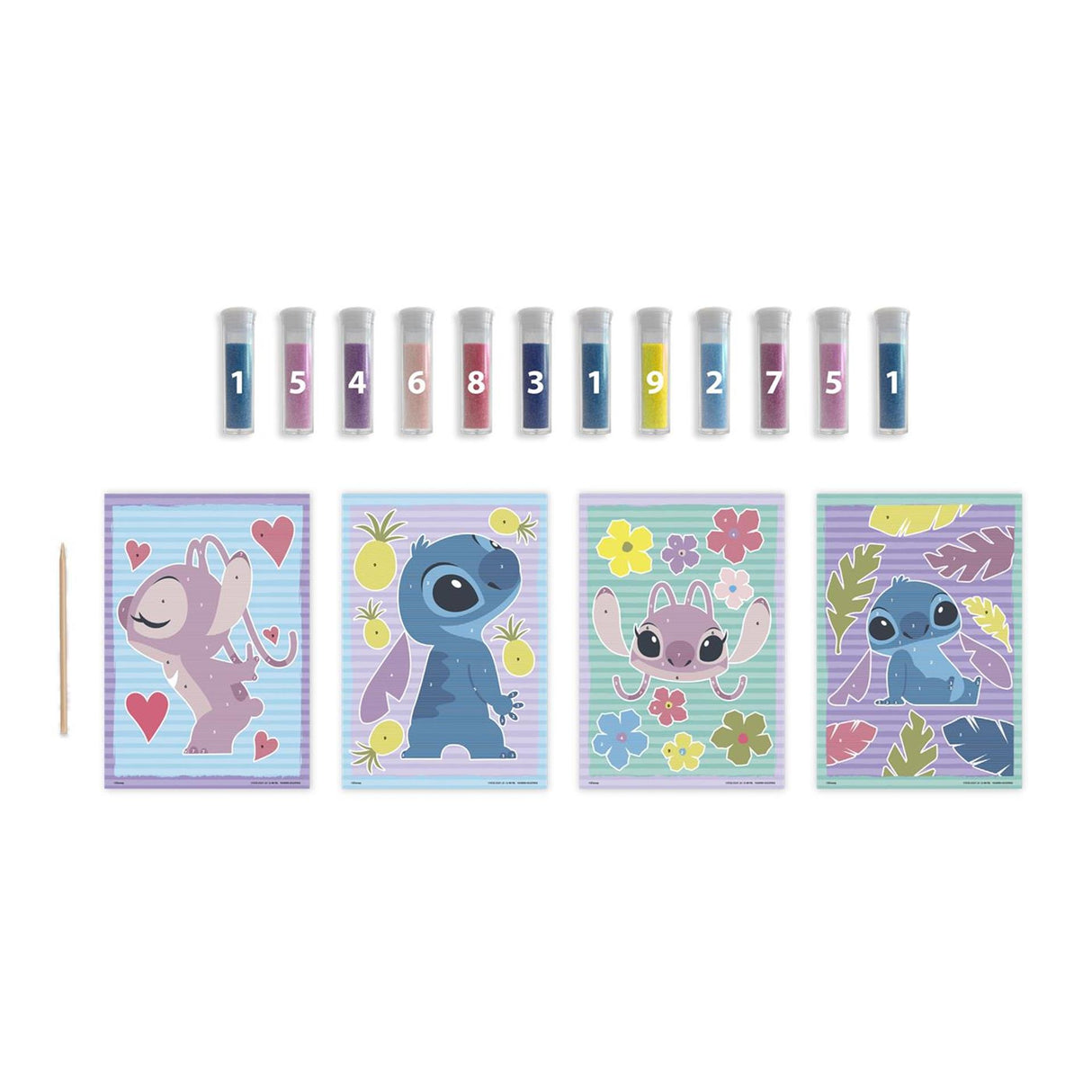 Disney moxy stitch sandmaleri