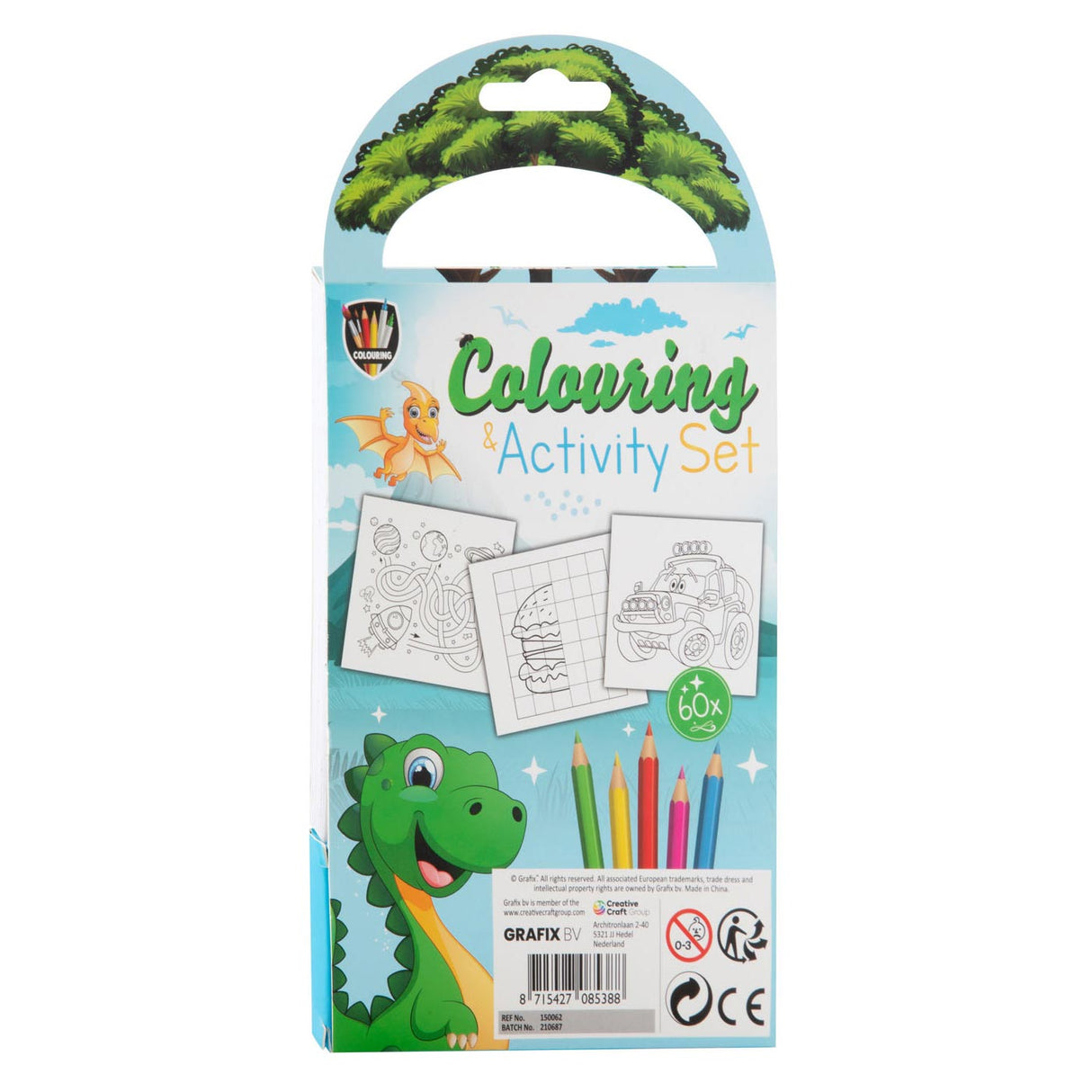 Grafix Unicorn Coloring Activity Block med farveblyanter