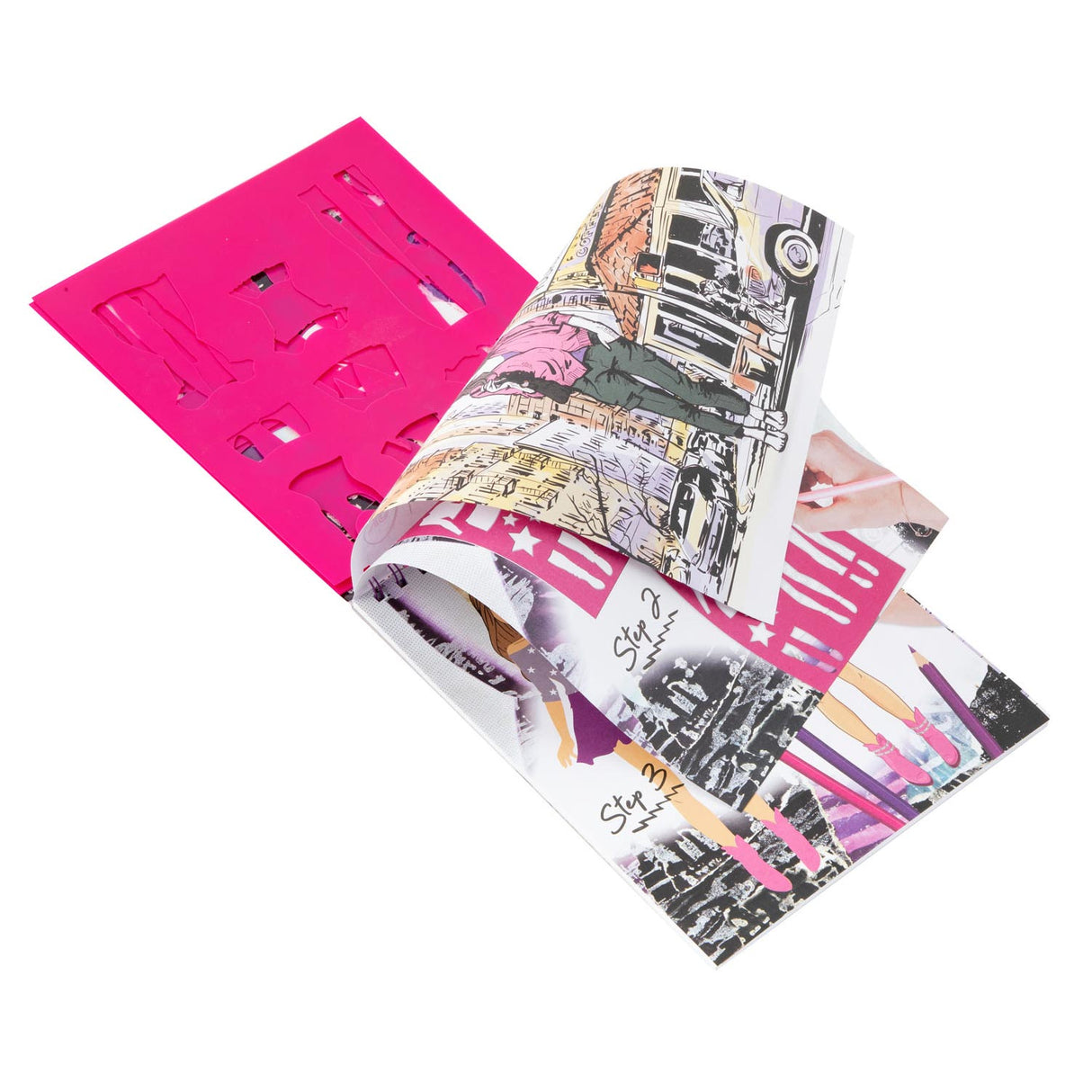 Grafix Fashion Design Sticker Book + stencils