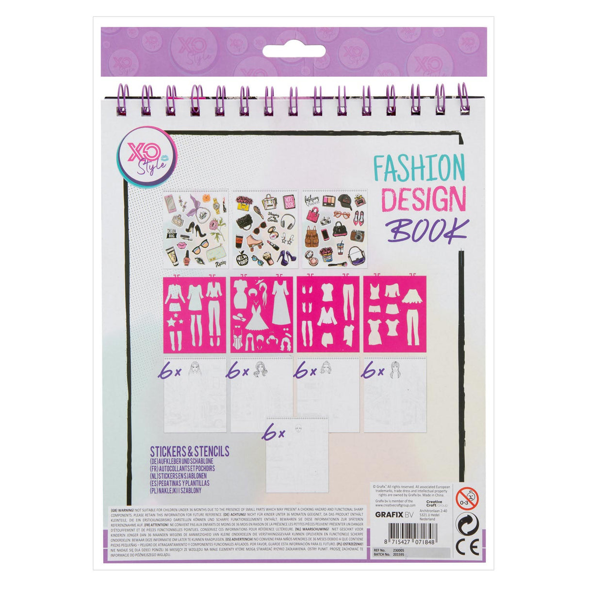 Grafix Fashion Design Sticker Book + stencils