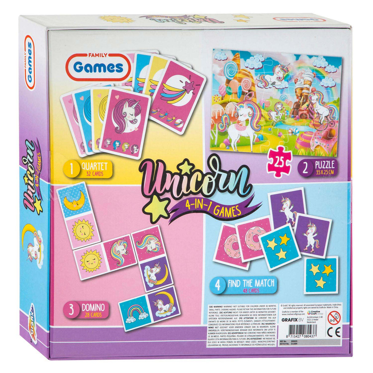 Grafix spellendoos 4in1 enhoorn