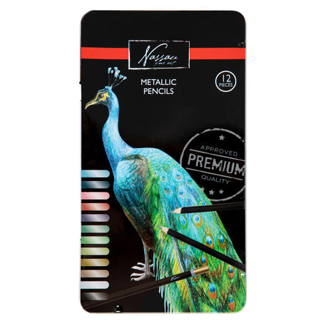 Nassau fine art nassau farveblyanter metallic, 12 stk.