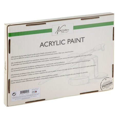 Nassau fine art nassau akrylmaling base og pastelfarver, 24x22ml