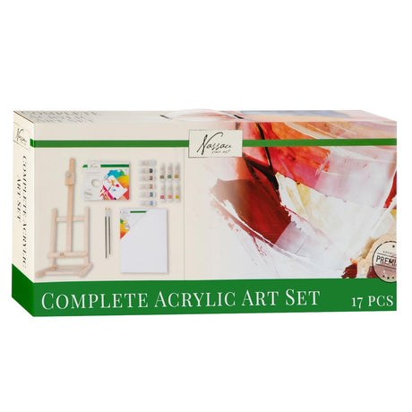 Nassau fine art nassau komplet akrylsæt, 17 dele.