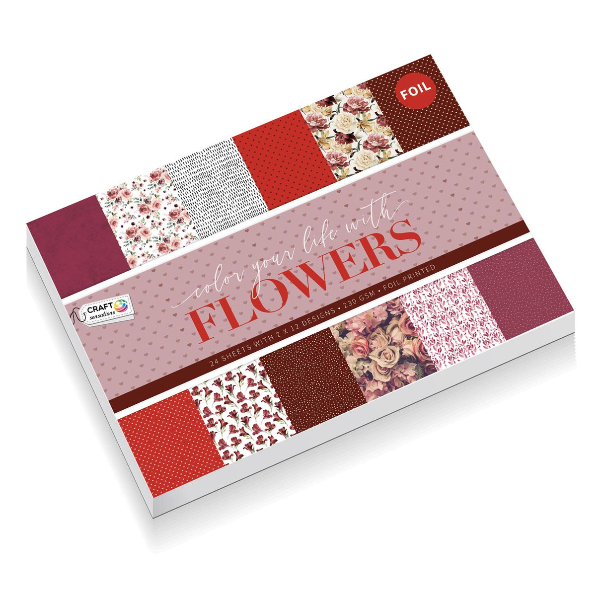 Creative Craft Group Craft Cardon med folie, 24 Felling Flowers