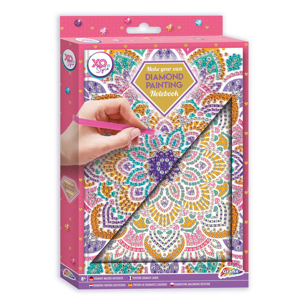 Grafix lav din egen diamantmaling notesbog pink