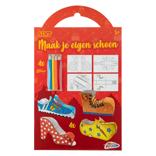Grafix Sinterklaas håndværkssæt - lav din egen sko 4 designs + 4 blyanter