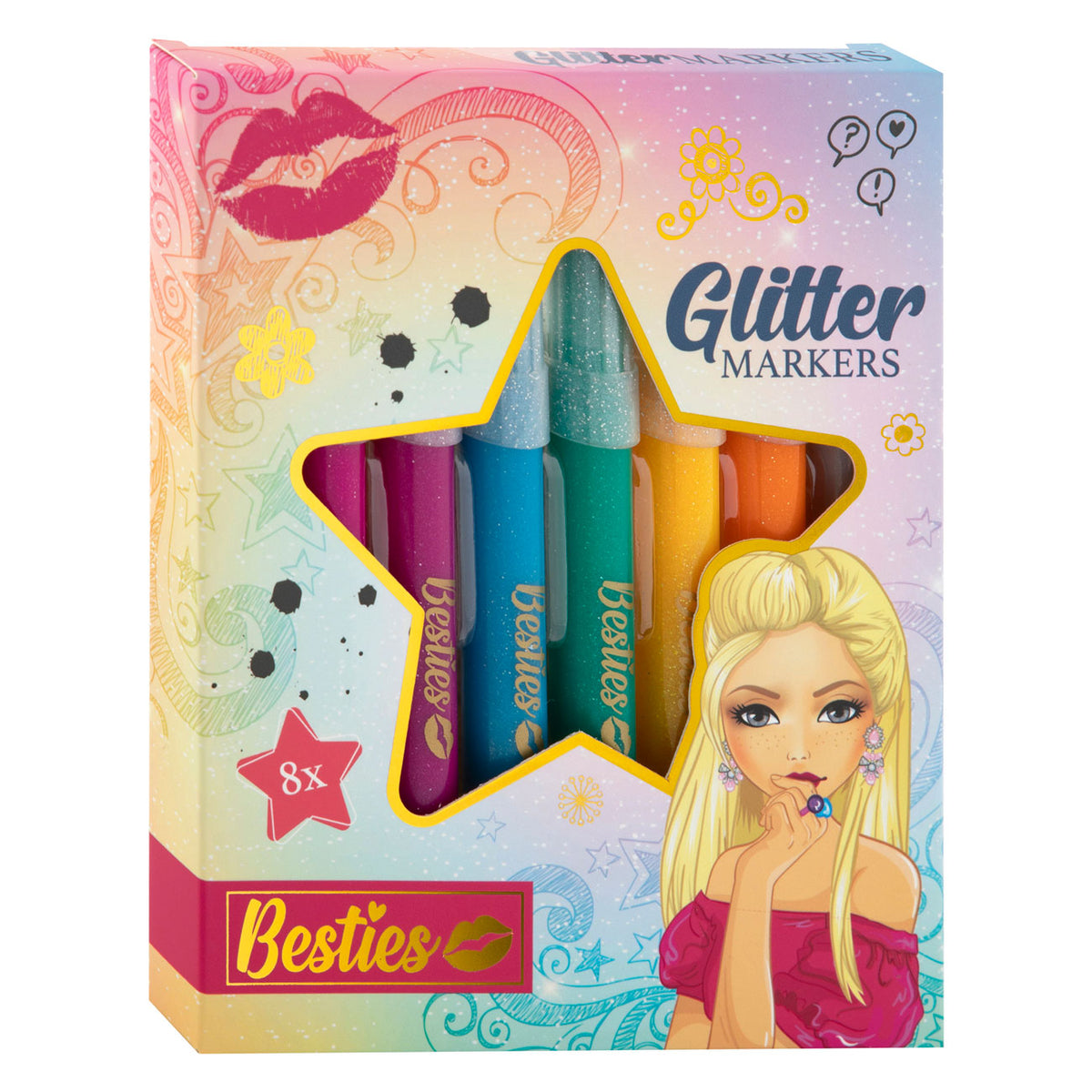 Grafix besties glitter tuschpenne, 8 stk.