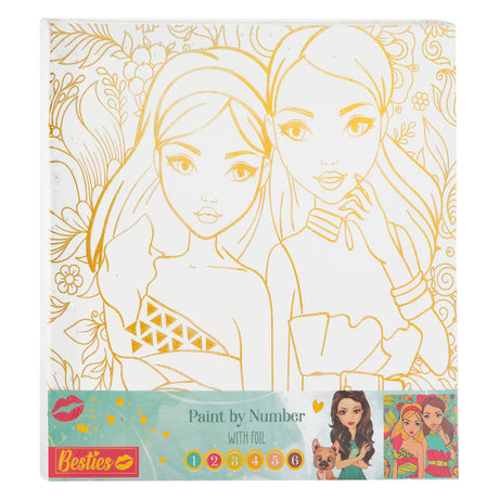Besties lærred maleri efter nummer, 30x30cm