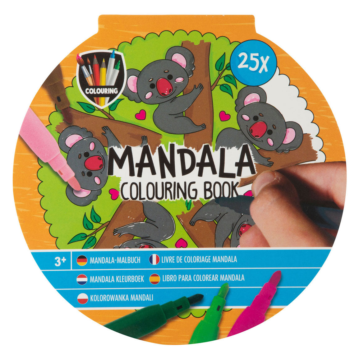 Kreativ håndværksgruppe mandala malebog, 25 farvelægningssider