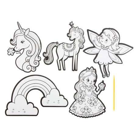 Grafix scratch art stickers - fantasy world, 6 stk.