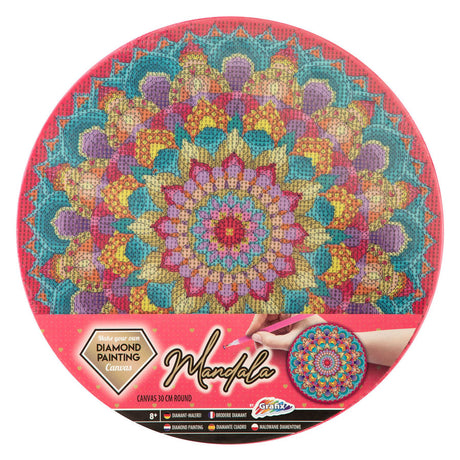 Kreativt håndværksgruppe diamantmaleri mandala lærred, 30 cm
