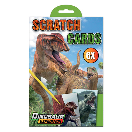 Kreativ håndværksgruppe dino skrabelodder, 6 stk