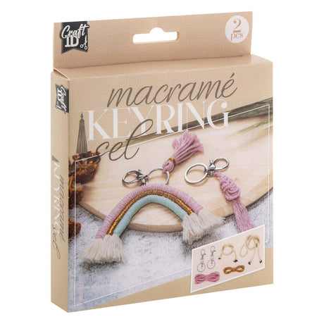 Creative craft group macrame nøgleringe, sæt med 2