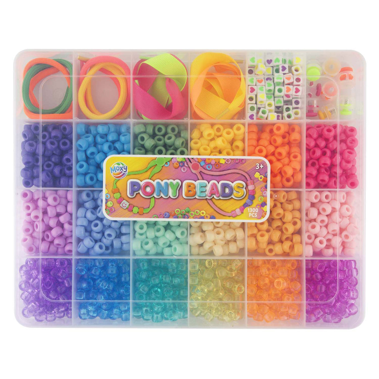 Creative craft gruppe pony perler tilbehør i opbevaringsæske, 18 farver