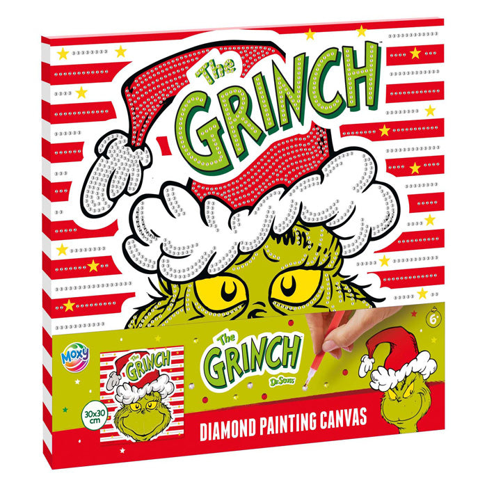 Kreativ håndværk gruppe diamant maleri lærred grinch - 30x30cm