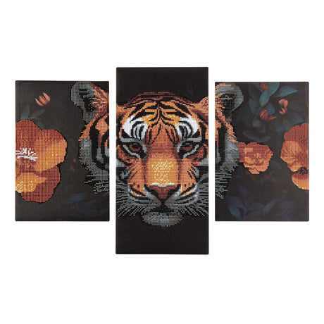 Kreativ håndværk gruppe diamant maleri triptykon tiger