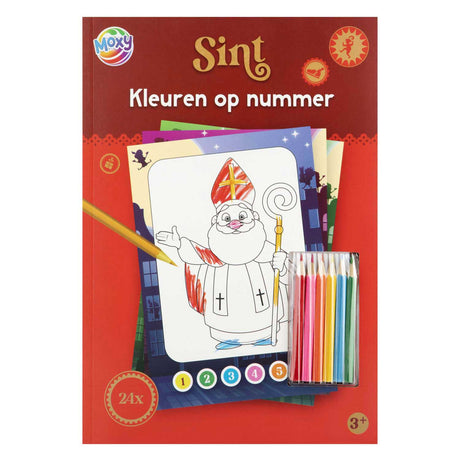 Kreativ håndværksgruppe Sinterklaas farve efter nummer med 6 blyanter