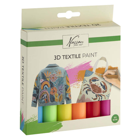 Creative craft group nassau 3d textielverf set - 6st.