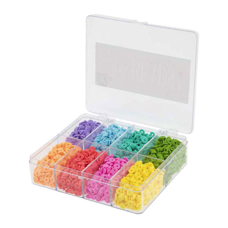 Creative craft group schijfkralen in opbergbox - 8 kleuren