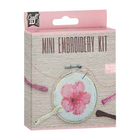Creative craft group mini borduurset bloem - incl. naald en draad