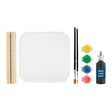 Creative craft group tegel schilderen glas in lood - incl. 4 verfkleuren 2 kwasten