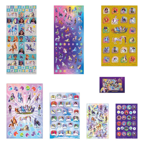 Totum unicorn academy super sticker set xl - 8 vellen incl. luxe metallic en laser stickers 38 x 36 cm | speelgoed meisjes vanaf 3 jaar
