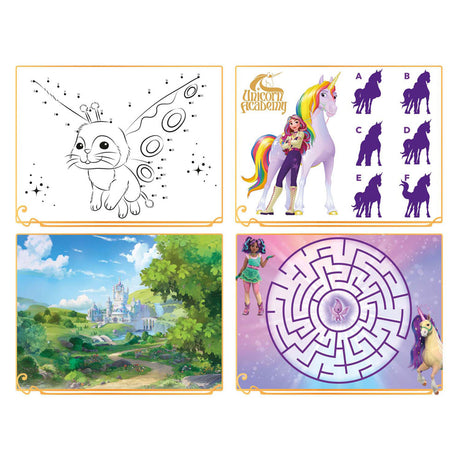 Totum unicorn academy super sticker set xl - 8 vellen incl. luxe metallic en laser stickers 38 x 36 cm | speelgoed meisjes vanaf 3 jaar