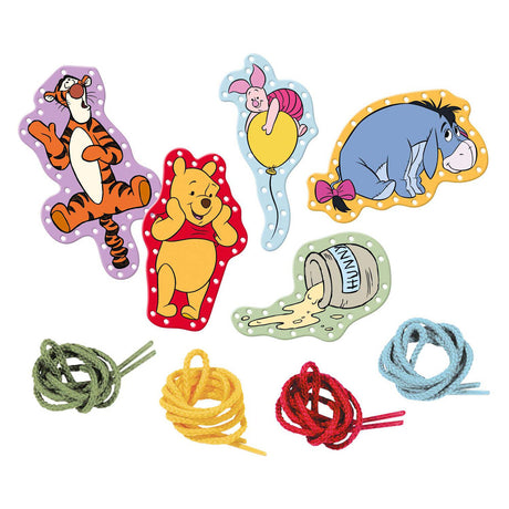 Creative craft group totum winnie de poeh rijgkaarten incl. veters - 5st.