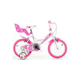 Dino cykler dino pigecykel lille hjerte 16 tommer hvid pink
