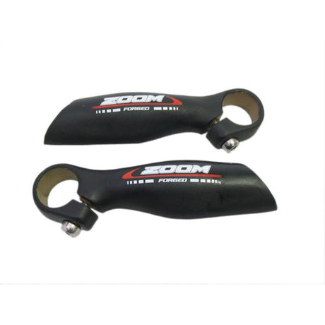 Zoom Handle Bar -End - Anatomisk form - 1 sæt (2 bar ender) - 22,2 mm i diameter - aluminium - 138 g par - sort