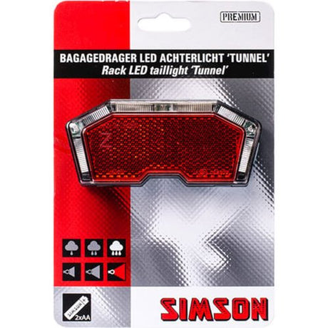 Simson Battery Bagage Rack baglystunnel 3 LED -bil
