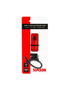 Simson blister 022032 USB-C LED lampe 'lomme' rød