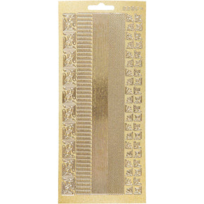 Klistermærker, kanter, ark 10x23 cm, guld, 1 ark