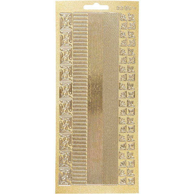 Klistermærker, kanter, ark 10x23 cm, guld, 1 ark