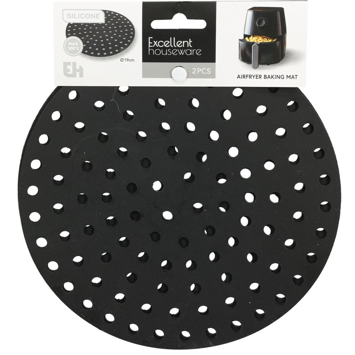 Excellent houseware airfryer mat siliconen ã˜19,4cm zwart