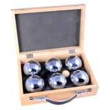 Engelhart metal jeu de boules - 6 bolde i trækasse - luksussæt - petanque - boules - metalkugler - egnet til enhver jeu de boules bane - longfield
