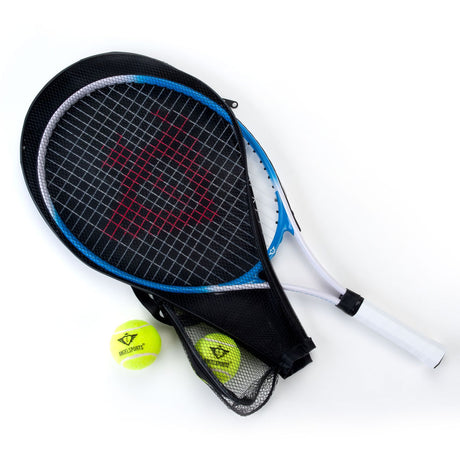 Engelhart tennisketcher med betræk og 2 bolde - blå