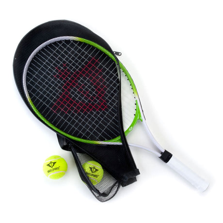 Engelhart tennisketcher med betræk og 2 bolde - grøn