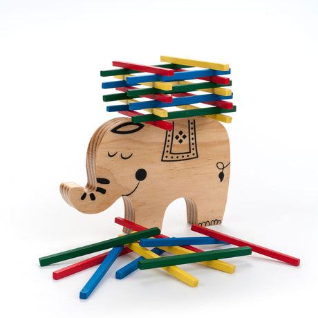 Træbalancespil elefant