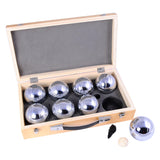 Engelhart metal jeu de boules - 8 bolde i trækasse - luksussæt - petanque - boules - metalkugler - egnet til enhver jeu de boules bane - longfield