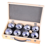 Engelhart metal jeu de boules - 8 bolde i trækasse - luksussæt - petanque - boules - metalkugler - egnet til enhver jeu de boules bane - longfield