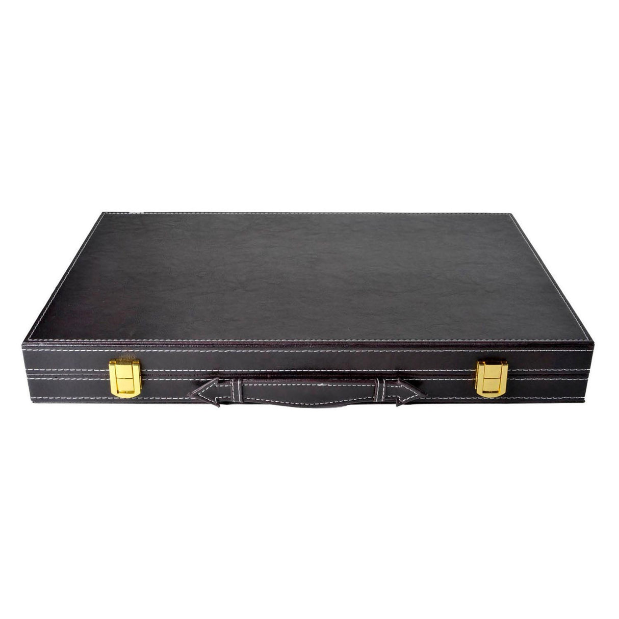 Engelhart backgammon 18 tommer - brunt elfenben syet bord - sort kuffert med håndtag - luksus rejseudgave -