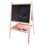 Longfield tavle whiteboard lavet af træ - dobbeltsidet børnetavle - pædagogisk spilleplade med magneter, kridt viskelæder - tegnebræt læringstavle - englehjerte