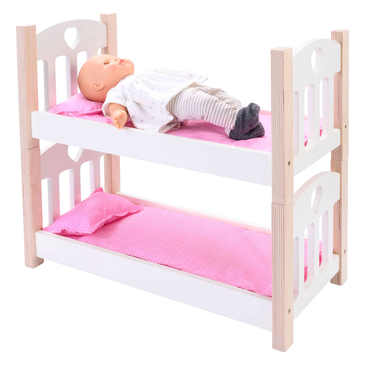 Dukker køjeseng pink hvid