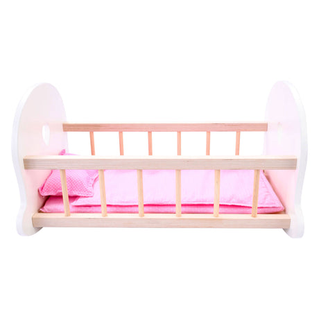 Longfield dukkeseng gyngevugge, pink hvid