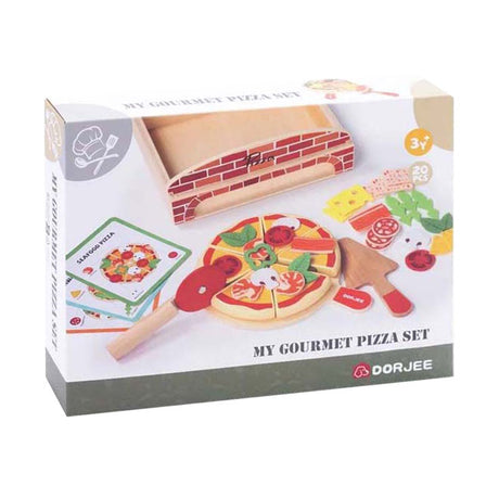 Gourmet pizzasæt i træ, 20 stk